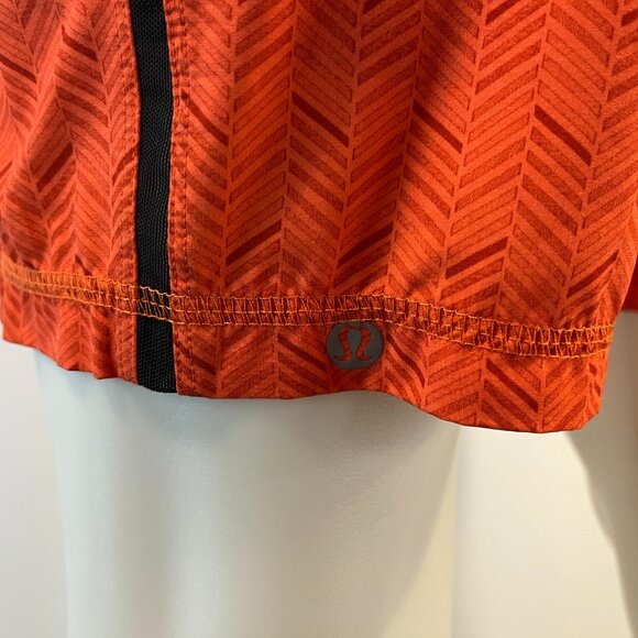Lululemon Men's Orange Herringbone Pace Breaker Shorts - Size Medium - Picture 4 of 5